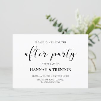 Elegant design wedding after party invitation | Zazzle