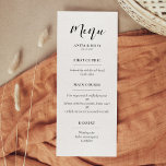 Elegant design wedding menu card<br><div class="desc">An elegant design collection,  ideal for a chic and modern wedding. Fully customizable text colors.</div>