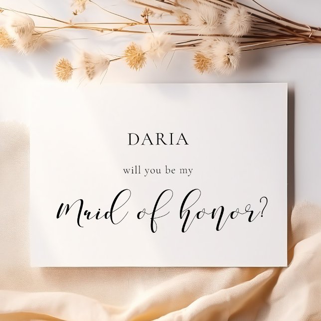 Elegant design Will you be my Maid of honor card (Creator Uploaded)