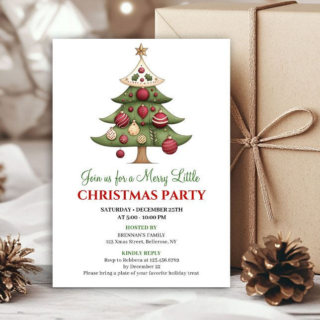 Elegant designer Christmas tree Christmas invites (Elegant designer Christmas tree Christmas gathering)