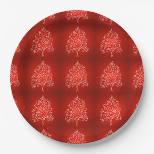 Elegant Designer Christmas Tree Holiday Xmas Paper Plates