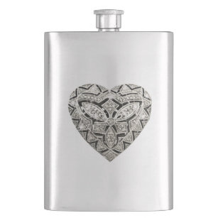 Elegant Designer Heart Flask