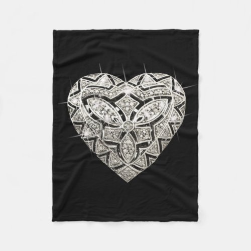 Elegant Designer Heart Fleece Blanket