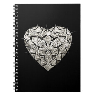 Elegant Designer Heart Spiral Notebook