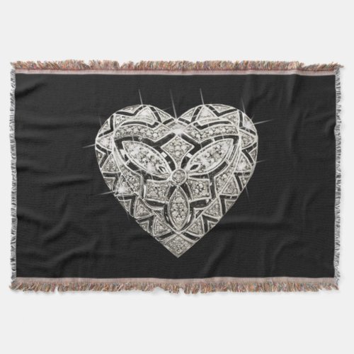 Elegant Designer Heart Throw Blanket