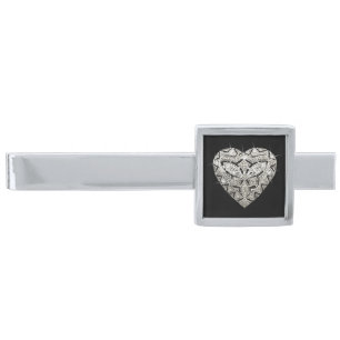 Elegant Designer Heart Tie Bar