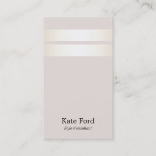 Elegant Designer Stylish Faux Satin Striped Beige Business Card