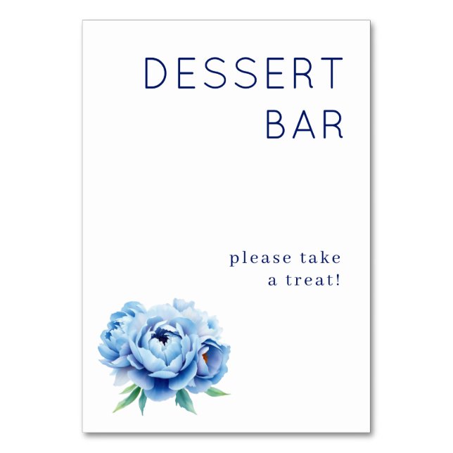 Elegant Dessert Bar Invitation Table Number (Front)