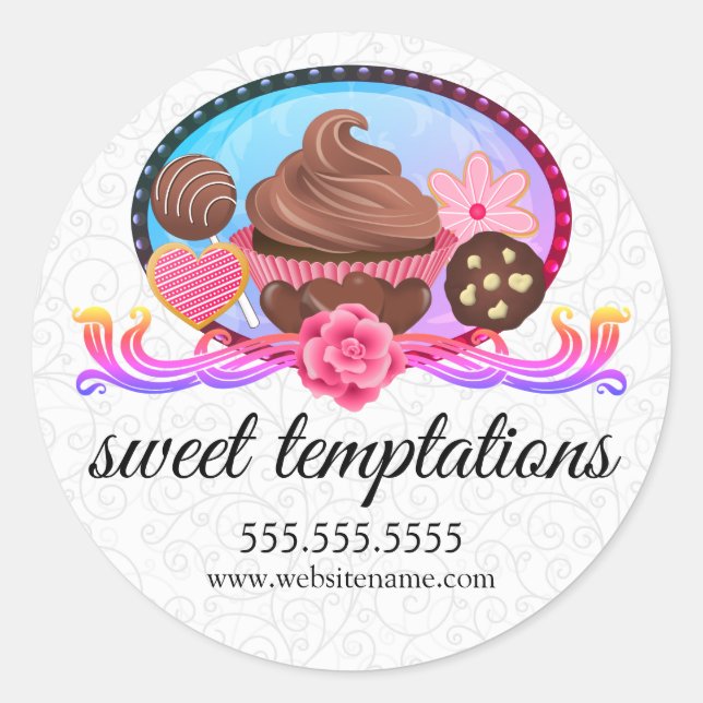 Elegant Desserts Bakery Box Seals (Front)