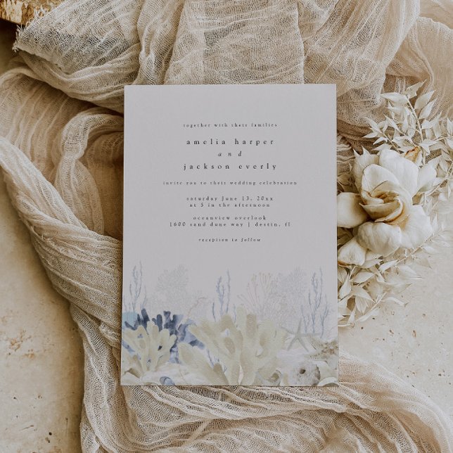 Elegant Destination Beach Coastal Wedding Invitation (Creator Uploaded)