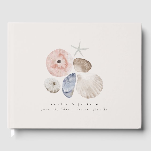 Elegant Destination Beach Wedding Guestbook (Front)