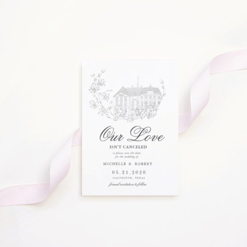 Elegant Destination Floral Photo Save The Date Invitation