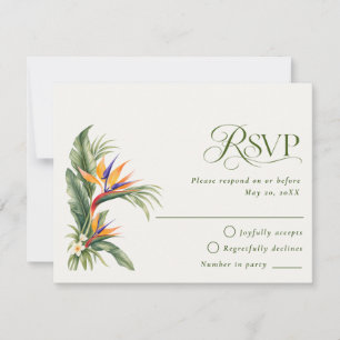 Elegant Destination Tropical Beach Wedding RSVP Card