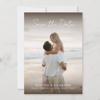 Elegant Destination Wedding 2 Photo Save the Date