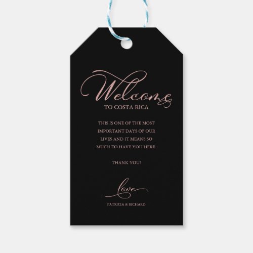 Elegant Destination Wedding Welcome Thank You Gift Tags