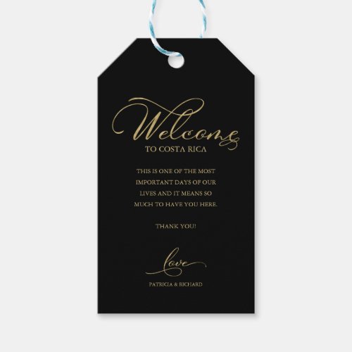 Elegant Destination Wedding Welcome Thank You Gift Tags