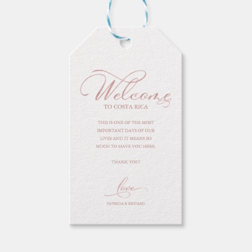 Elegant Destination Wedding Welcome Thank You Gift Tags