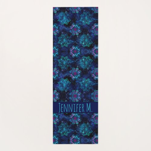 Elegant dharma pattern aesthetic custom name yoga mat