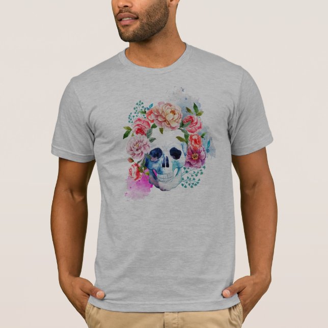 Elegant Dia de los Muertos Floral Skull | Shirt (Front)