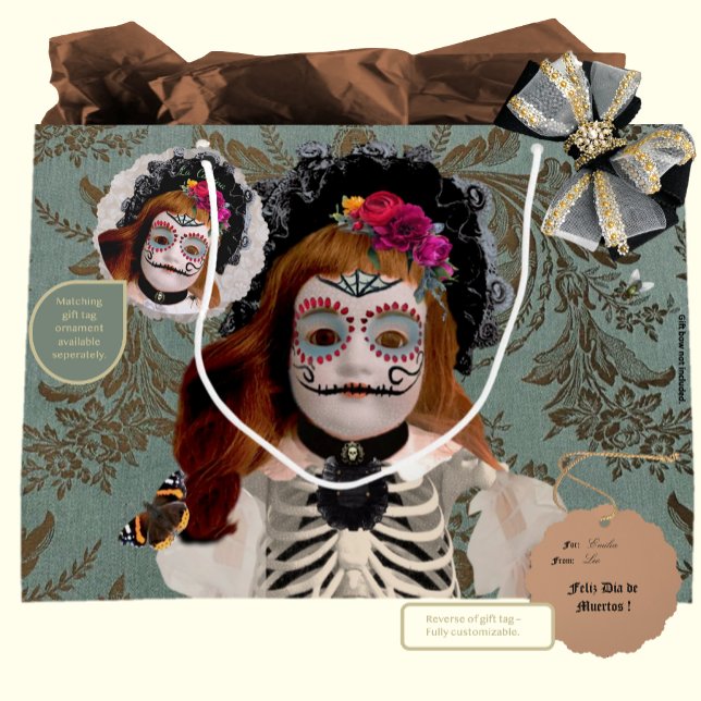 Elegant Día de Muertos Gift Bag (Create a gift that's elegantly put together by pairing our gift bag with matching ornament tags.)