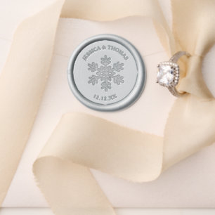 Elegant Diamante Snowflake Winter Wedding Wax Seal Stamp
