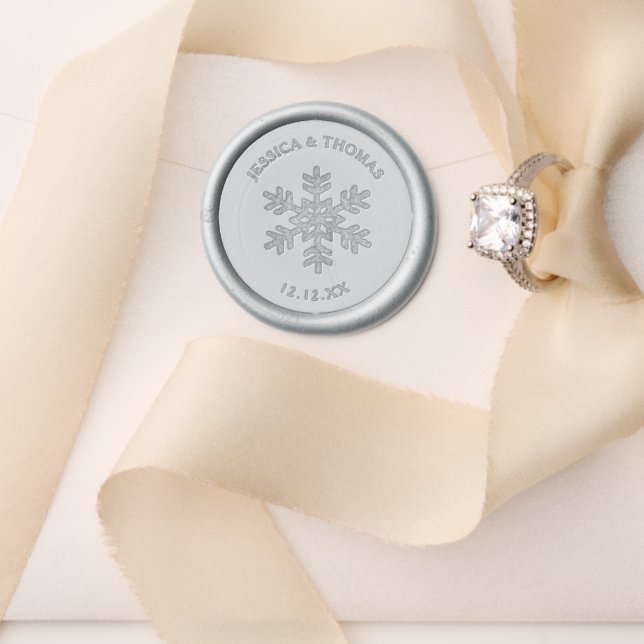Elegant Diamante Snowflake Winter Wedding Wax Seal Stamp (Insitu (Wedding))
