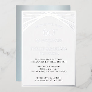 Elegant Diamond 60th Wedding Anniversary Party Foil Invitation