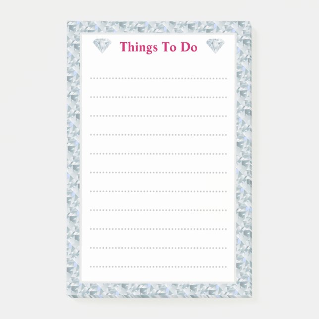 Elegant diamond abstract pattern Lined Post-it Notes (Front)