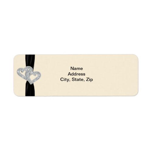 Elegant Diamond Black Ribbon Address Labels