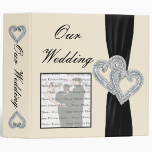 Elegant Diamond Black Ribbon Photo Album Binder