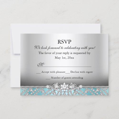 Elegant Diamond Blue RSVP