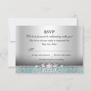 Elegant Diamond Blue RSVP Card