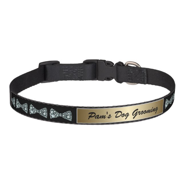 Elegant Diamond Bows Dog Grooming  Dog Collar (Front)