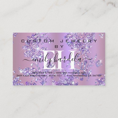 Elegant Diamond Custom Jewelry Business Card