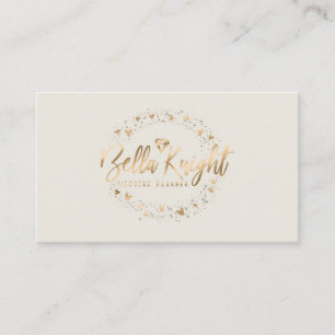 Elegant Diamond Faux Gold Foil Company Logo Business Card