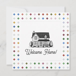 Elegant Diamond Geometric Pattern Artistic Holiday Card