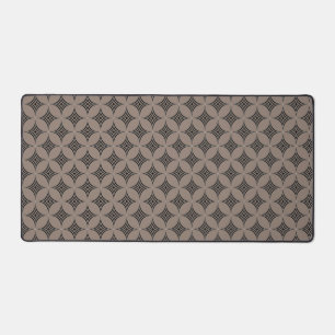 Elegant Diamond Geometric Pattern on Lucky Beige Desk Mat