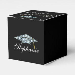 Elegant Diamond Graduation Cap Favor Boxes