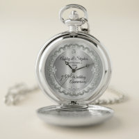 Elegant Diamond Jubilee 75th Wedding Anniversary  Pocket Watch