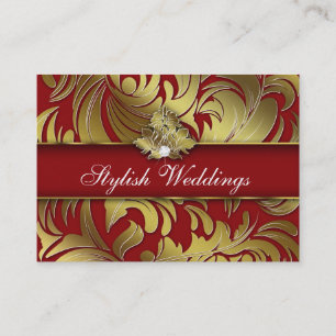 Elegant Diamond Logo Red Gold Jumbo 2 Business Card