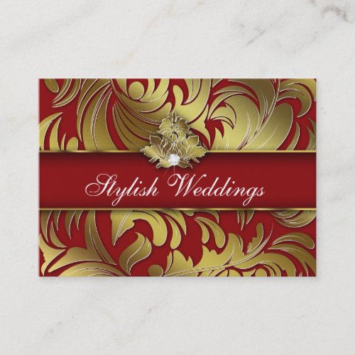 Elegant Diamond Logo Red Gold Jumbo 2 Business Cards