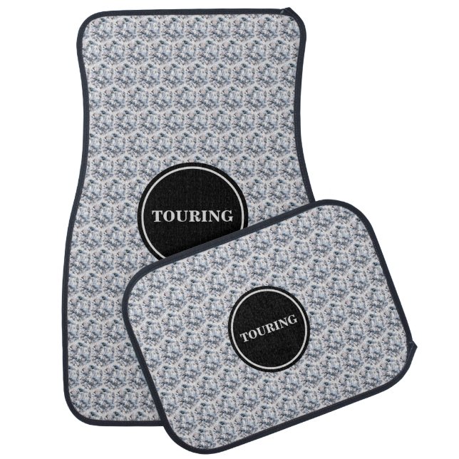 Elegant diamond pattern & calligraphy car floor mat (Set)