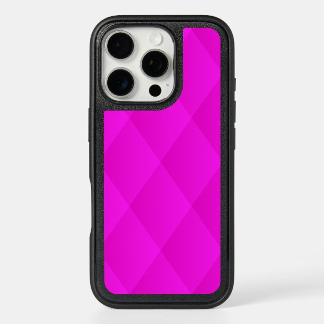 Elegant Diamond Pattern in Neon Pink Otterbox iPhone Case (Back)