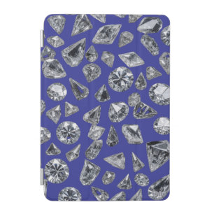 Elegant Diamond Pattern on Blue Background iPad Mini Cover