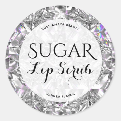 Elegant Diamond Pattern Sugar Lip Scrub Label