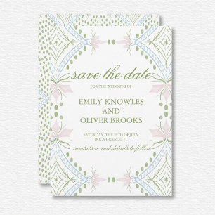 Elegant Diamond Pattern Wedding Save The Date