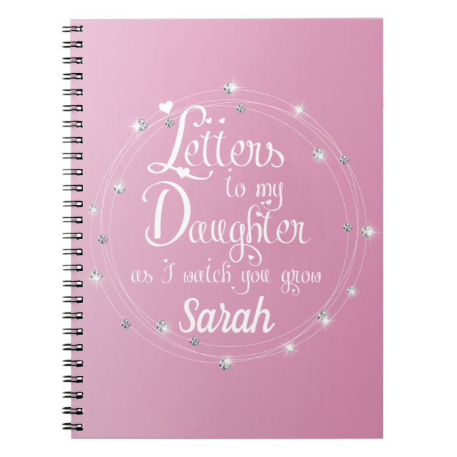 Elegant diamond pink bright Letters chic design Notebook (Front)
