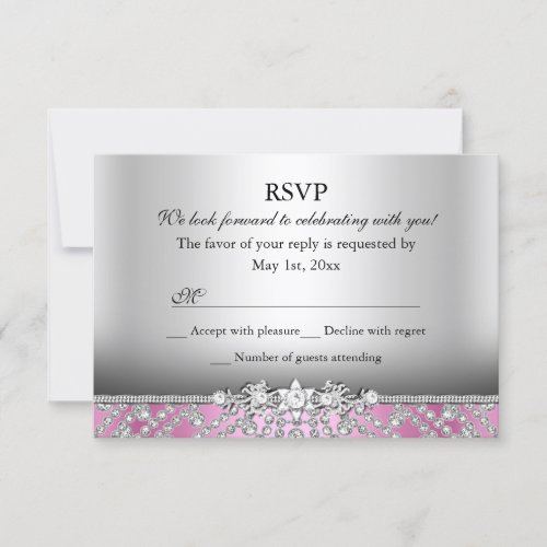 Elegant Diamond Pink RSVP