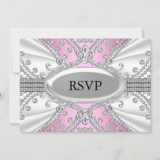 Elegant Diamond Pink RSVP Invitation