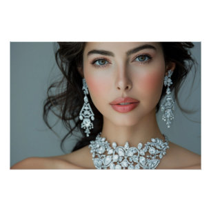 Elegant Diamond Radiance Bridal Portrait Poster